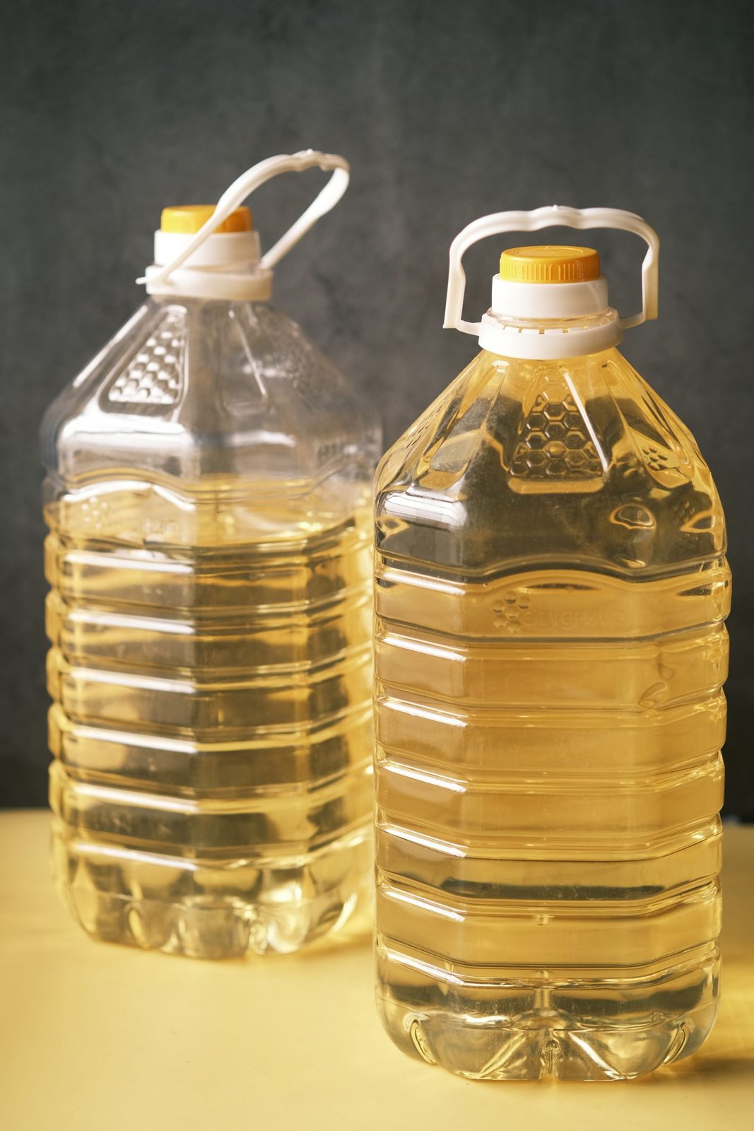 Bottles of sunflower oil